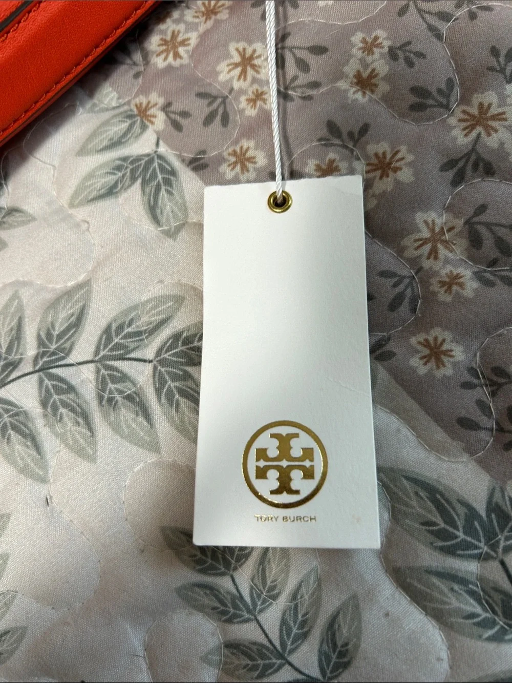 Tory Burch Orange Leather Drawstring Shoulder Bag